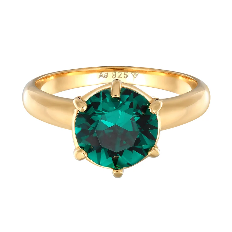 Solitär-Ring Elegant | Mit Kristallen von Swarovski® (Grün)