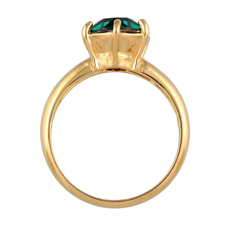 Solitär-Ring Elegant | Mit Kristallen von Swarovski® (Grün)