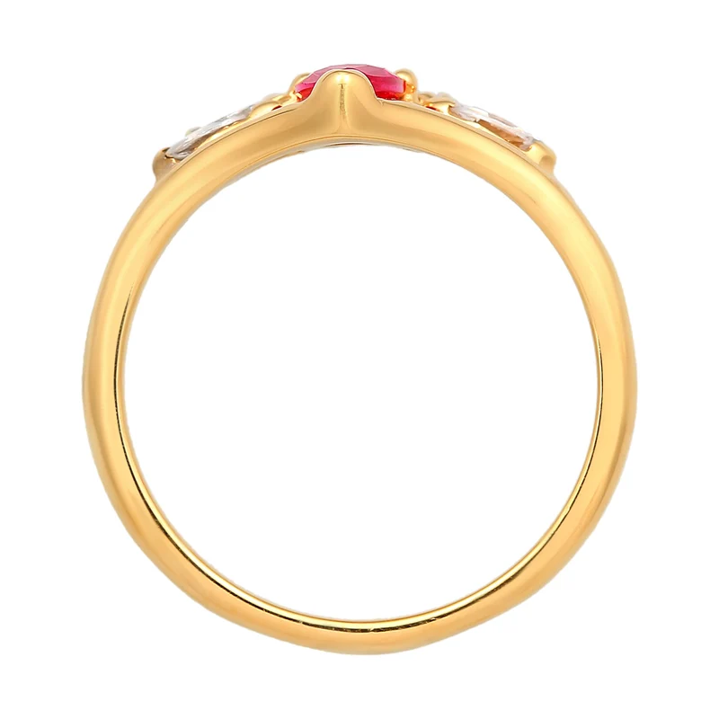 Ring Glamourös | Zirkonia, synth. Rubin (Weiß, Pink)