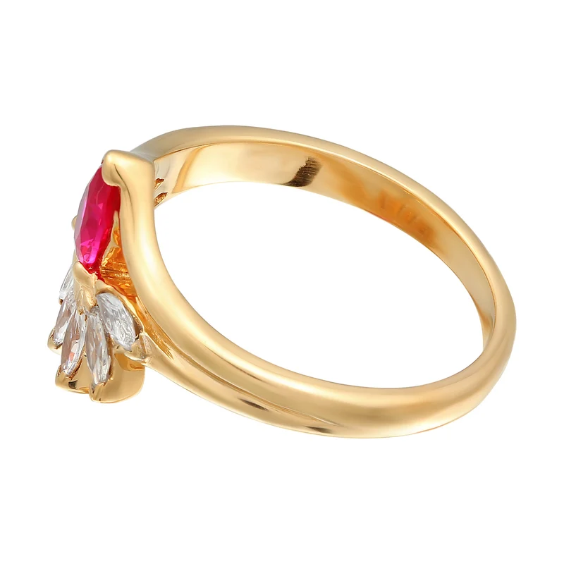 Ring Glamourös | Zirkonia, synth. Rubin (Weiß, Pink)