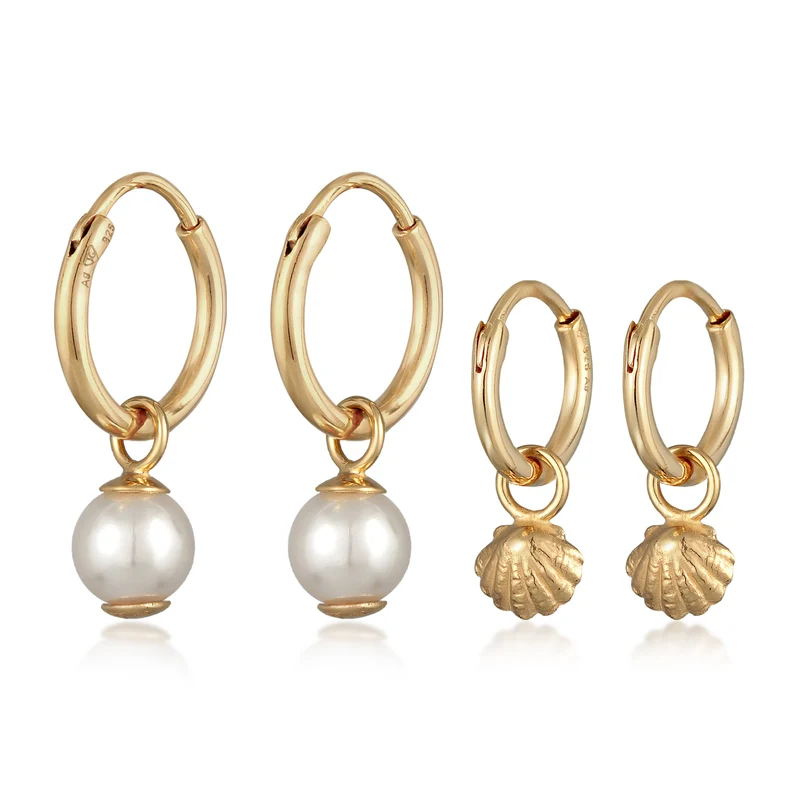 Ohrring-Set Muschel | Muschelkernperle