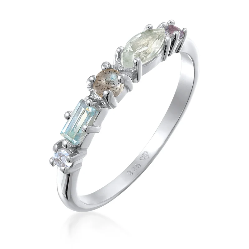 Memoire Ring | Amethyst (Hellgrün), Topas (Hellblau), Tansanit (Lila)
