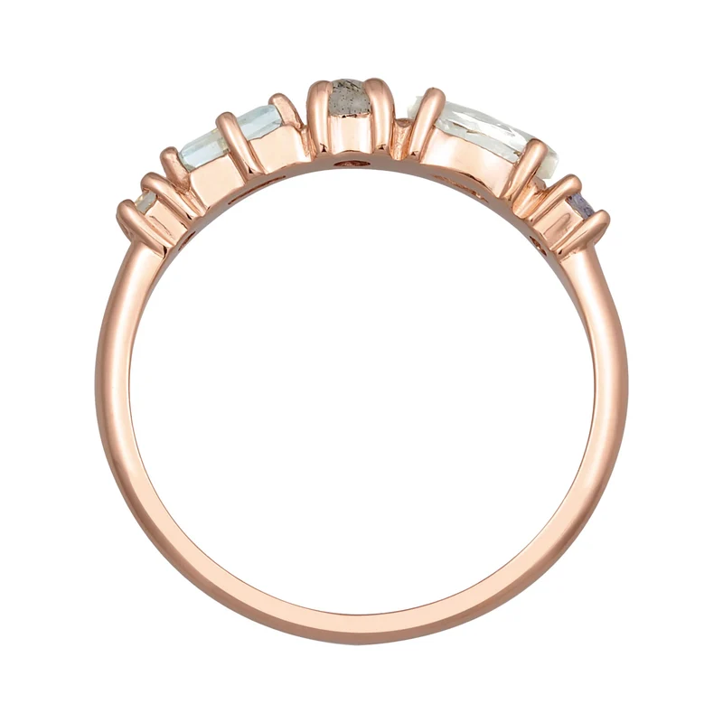 Memoire Ring | Amethyst (Hellgrün), Topas (Hellblau), Tansanit (Lila)