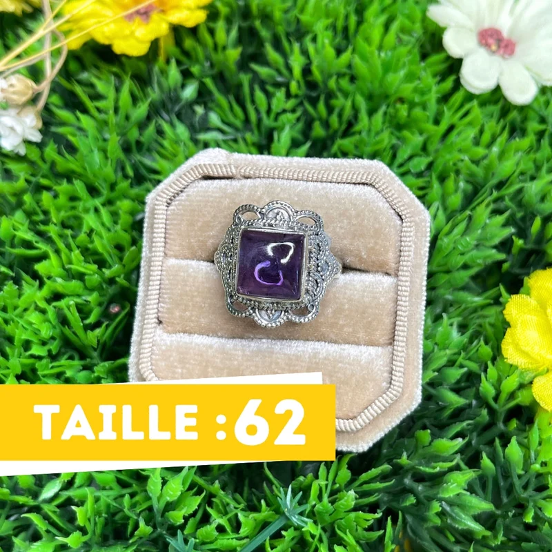925 Silber Amethyst Ring #25