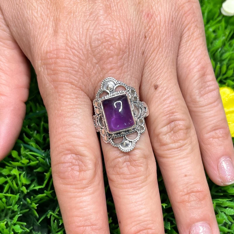925 Silber Amethyst Ring #1