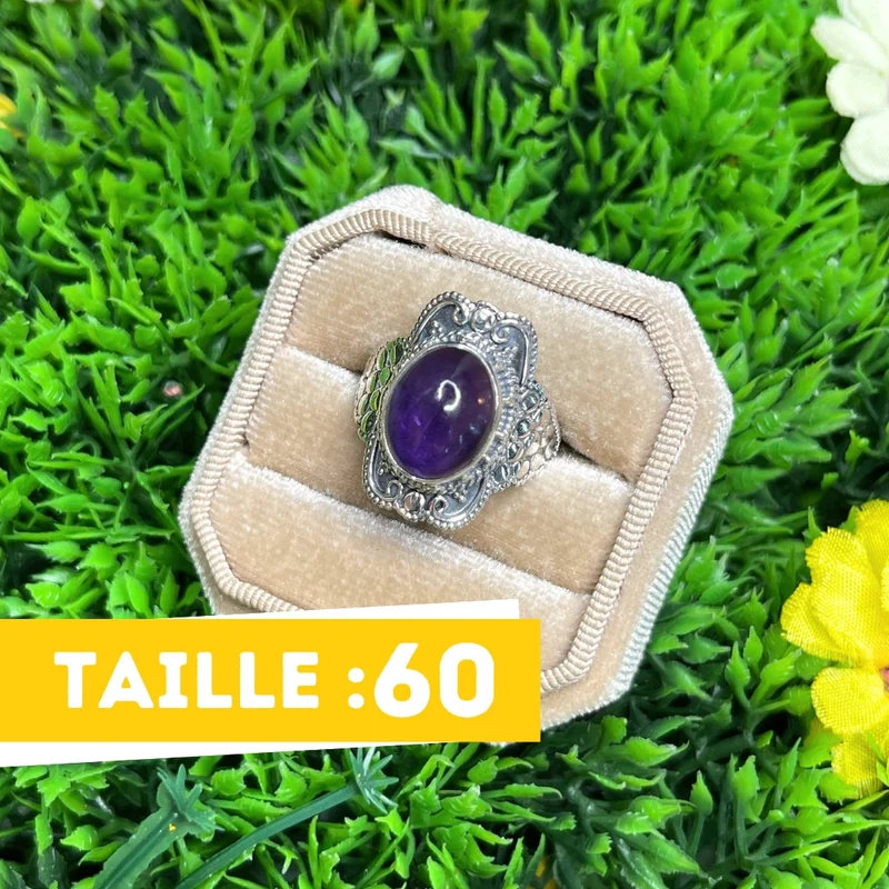 925 Silber Amethyst Ring #38