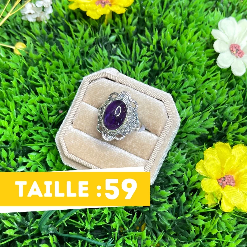 925 Silber Amethyst Ring #32