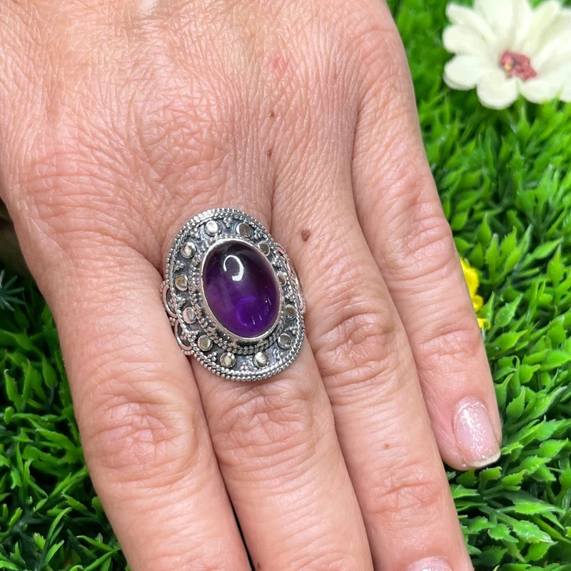 925 Silber Amethyst Ring #20