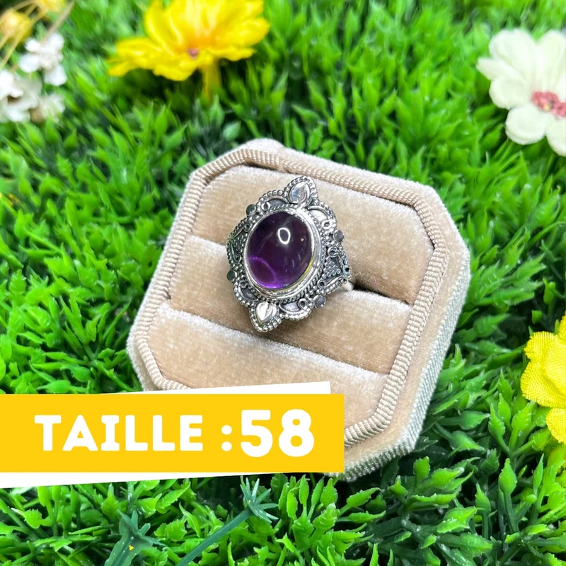 925 Silber Amethyst Ring #17