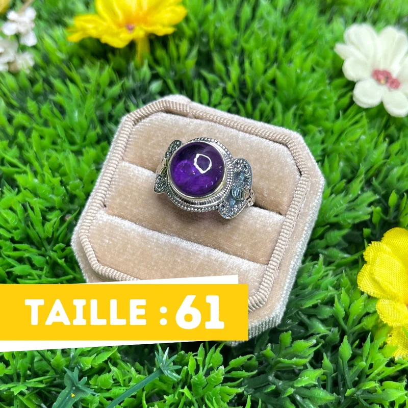 925 Silber Amethyst Ring #33