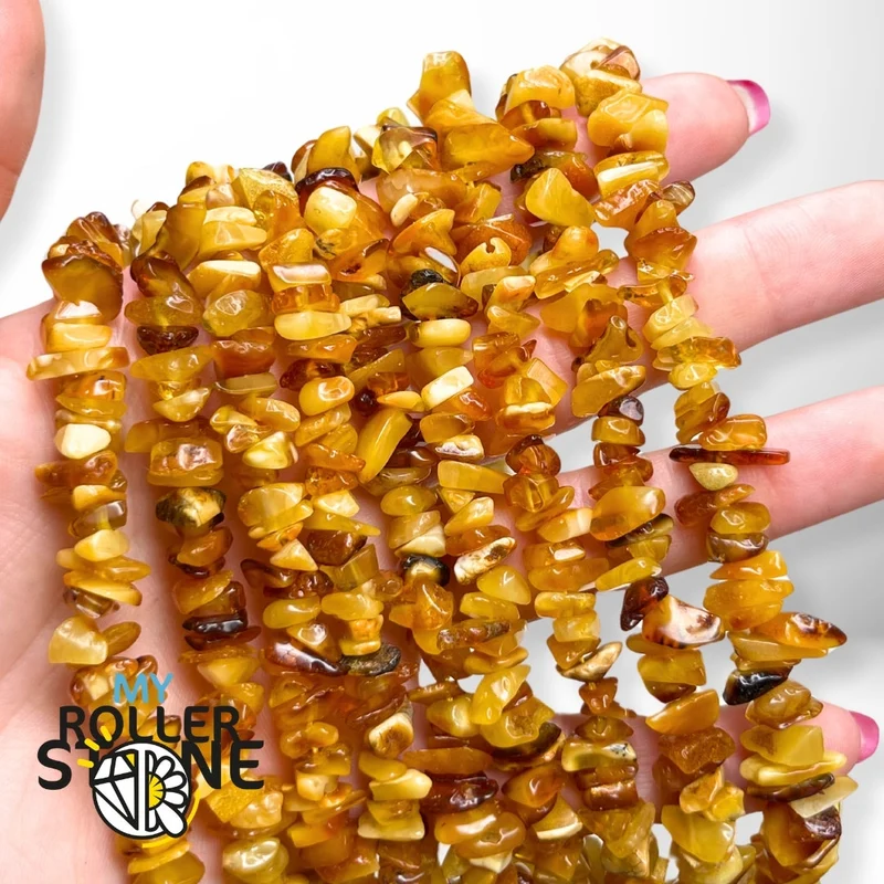 Bernsteinfarbene gelbe Chips, 37 cm