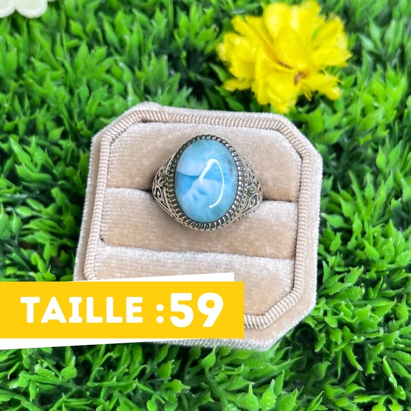 Keltischer Larimar-Silber-Siegelring Nr. 3
