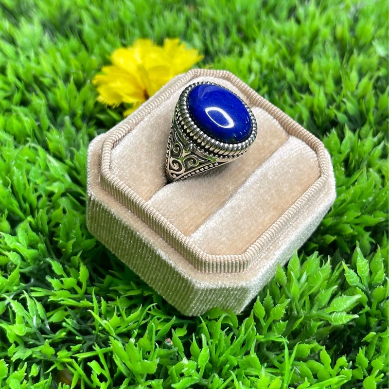 Keltischer Silber-Siegelring mit Lapislazuli Nr. 1