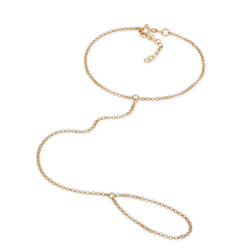 Armband Handchain | Kristall (Weiß)