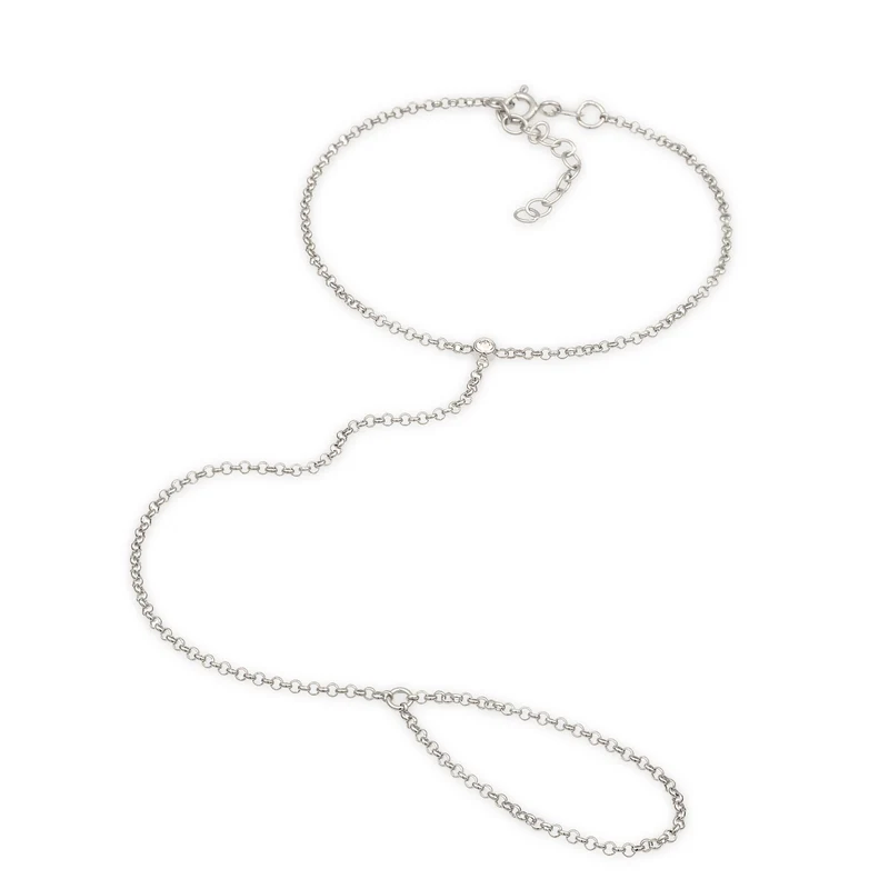 Armband Handchain | Kristall (Weiß)