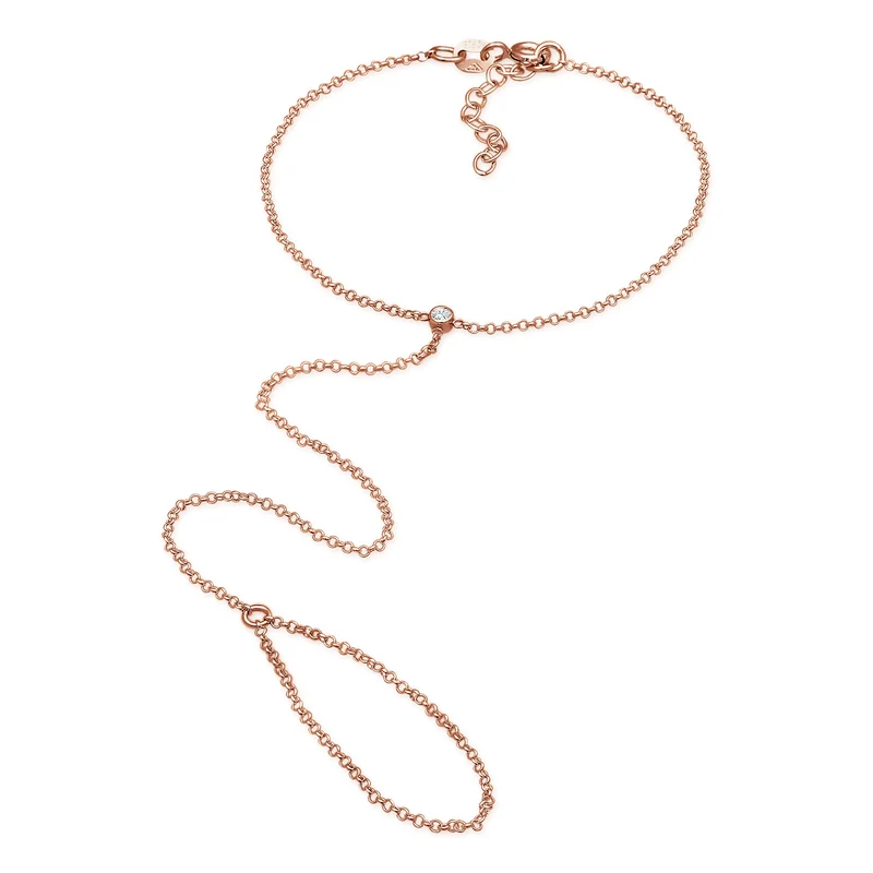 Armband Handchain | Kristall (Weiß)
