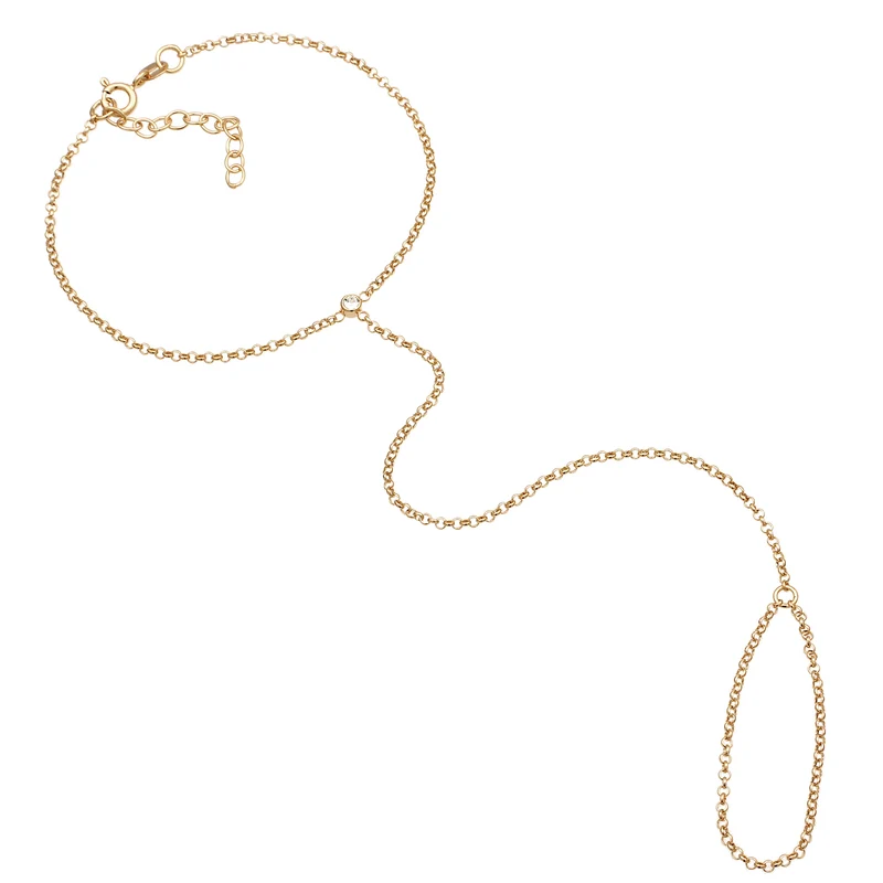 Armband Handchain | Kristall (Weiß)