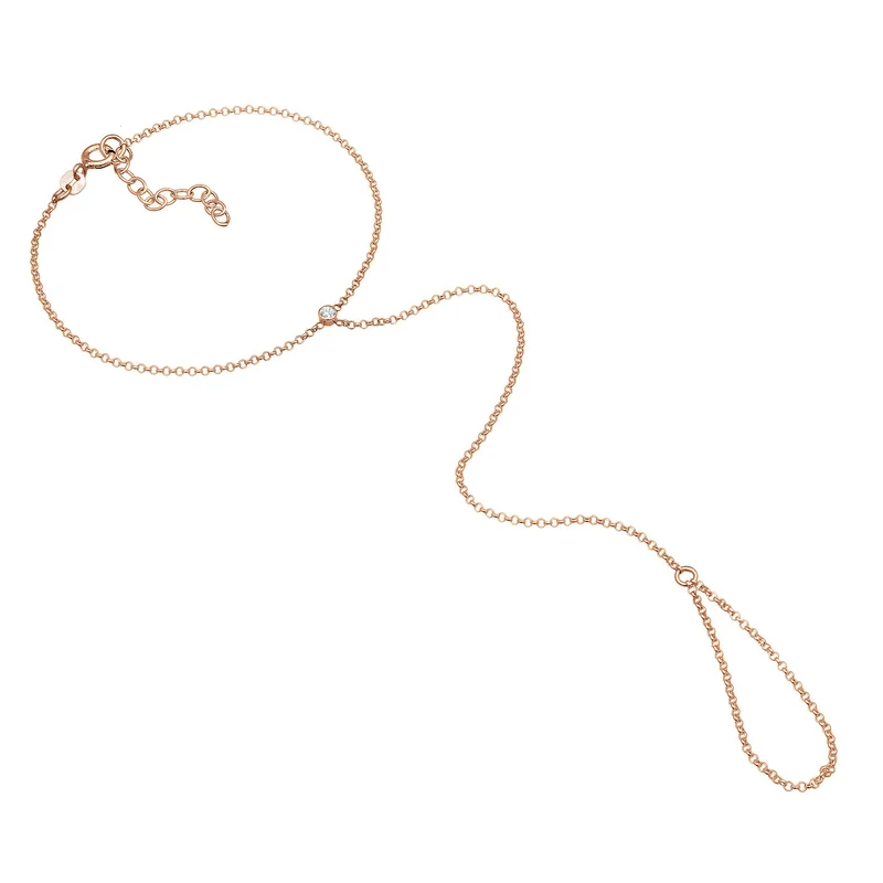 Armband Handchain | Kristall (Weiß)