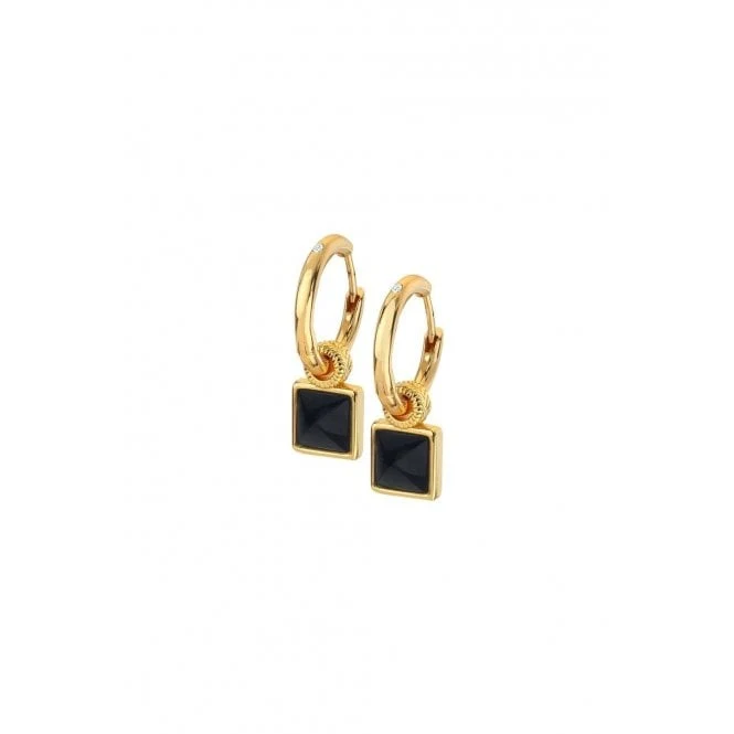 Silver Black Onyx Drop Earrings