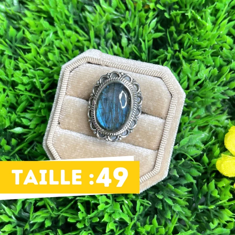 925 Silber Labradorit Bluefire Ring #49