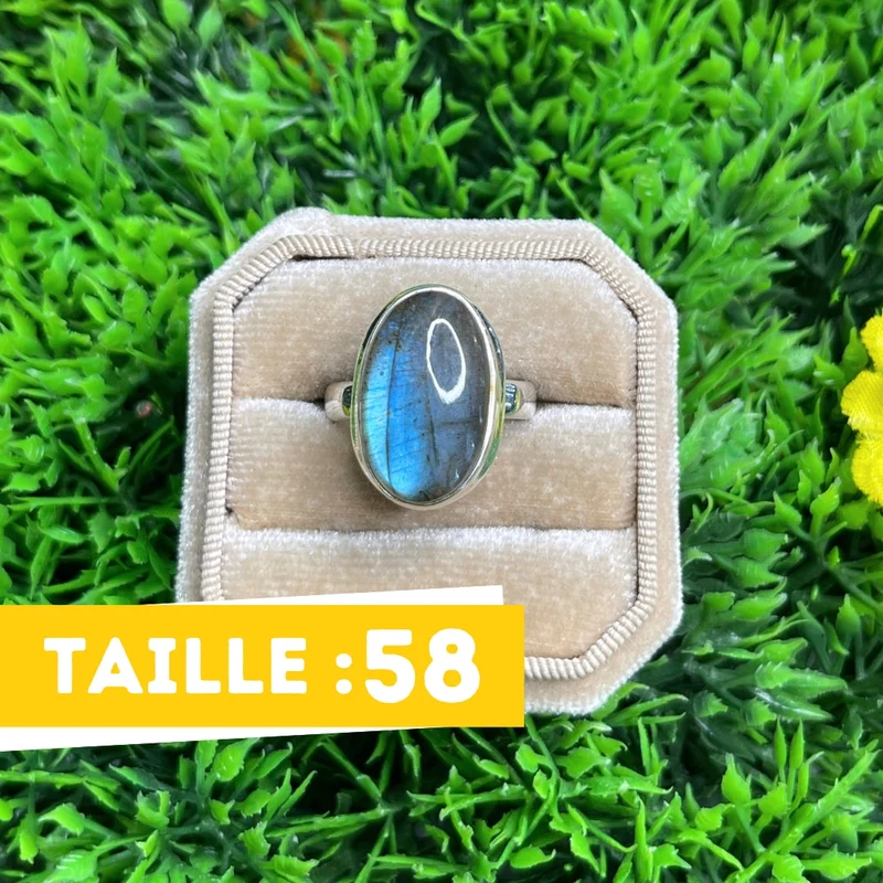 Bluefire Labradorit-Silberring Nr. 175