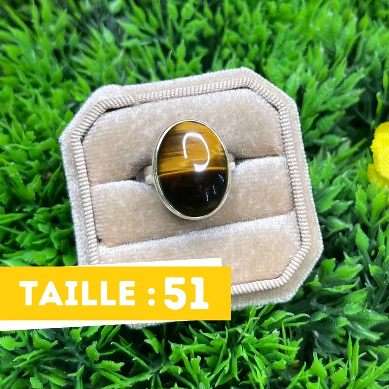 925 Silber Tigerauge Ring #32