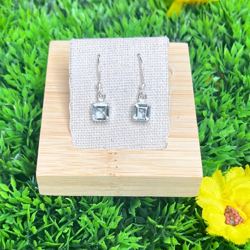 925 Silber Ohrringe Aquamarin #1