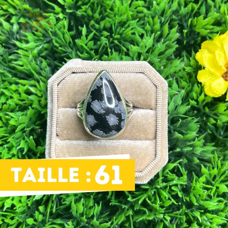 Schneeflocken-Obsidian-Ring #2
