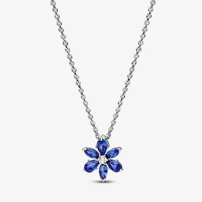 Sparkling Blue Herbarium Cluster Pendant Necklace, 45cm