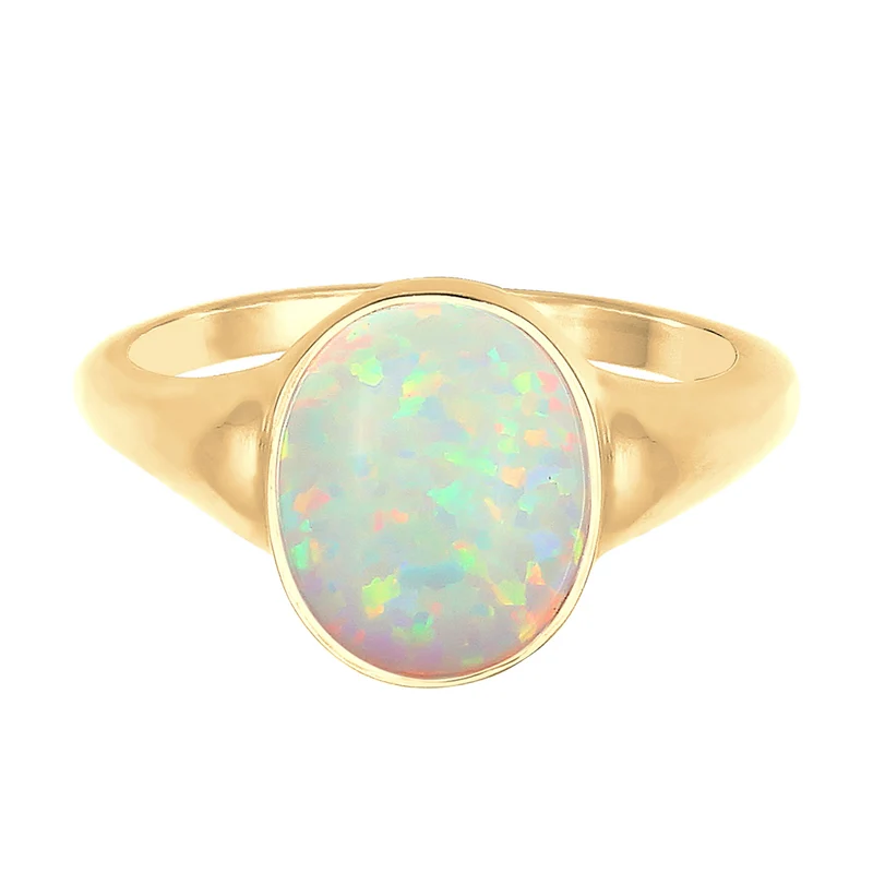 Siegelring | Opal ( Weiß )