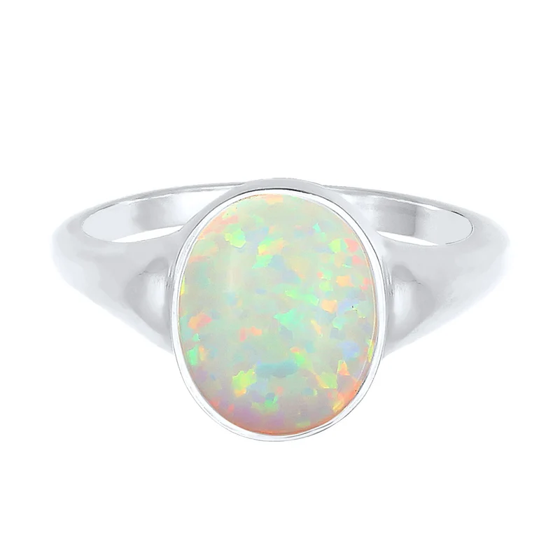 Siegelring | Opal ( Weiß )