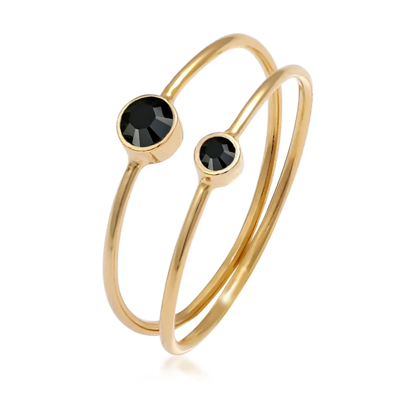 Solitär-Ring | Kristall ( Schwarz )