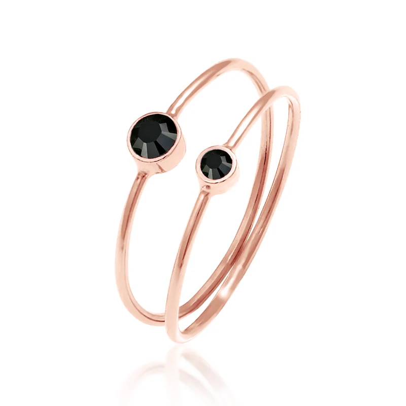 Solitär-Ring | Kristall ( Schwarz )