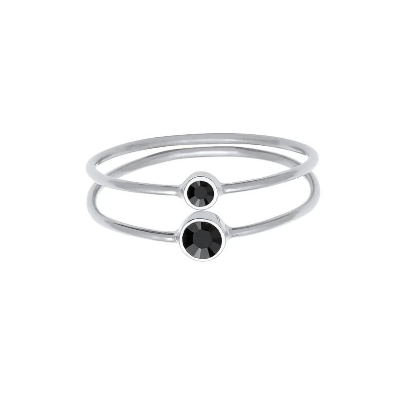 Solitär-Ring | Kristall ( Schwarz )