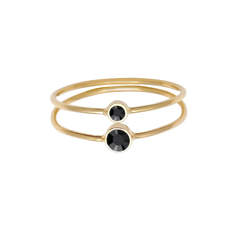 Solitär-Ring | Kristall ( Schwarz )