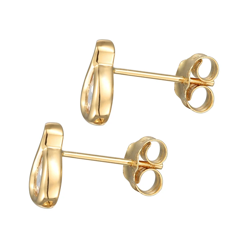 Ohrstecker Tropfen | Zirkonia (Weiß)