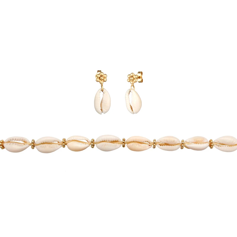 Schmuckset Blumen Beads | Kauri Muscheln