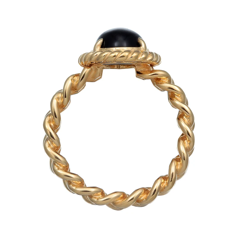 Solitär-Ring Chain Look | Onyx (Schwarz)