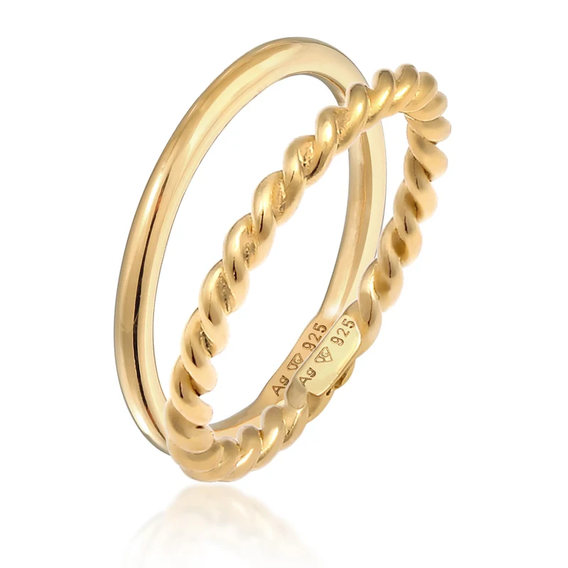 Stapelring 2er Set Twisted