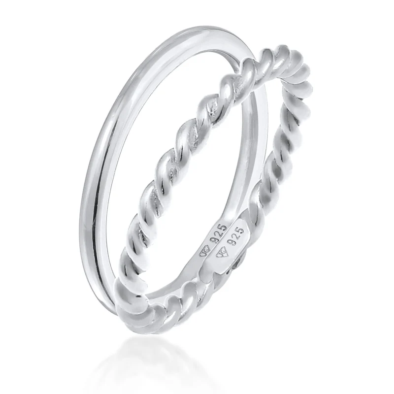 Stapelring 2er Set Twisted