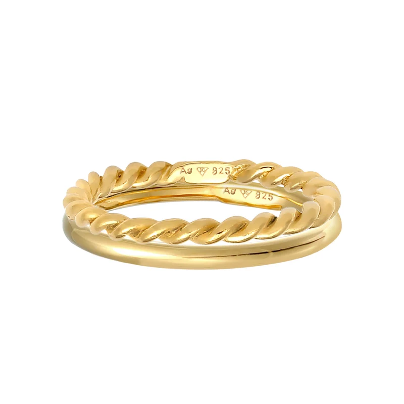 Stapelring 2er Set Twisted