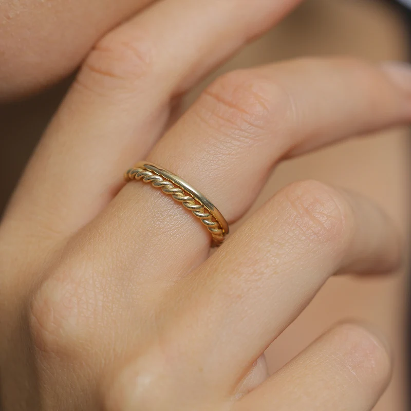 Stapelring 2er Set Twisted