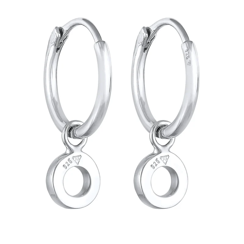 Creolen Kreis Anhänger | Mit Kristallen von Swarovski® (Weiß)