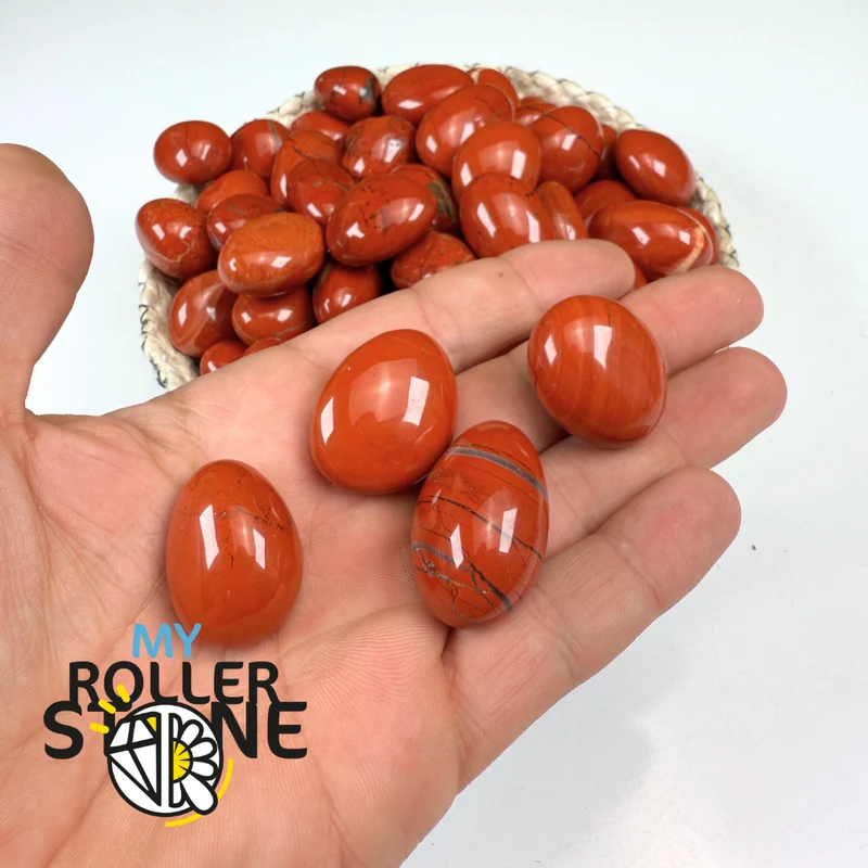 Trommelsteine ​​aus rotem Jaspis (mittlere Größe)