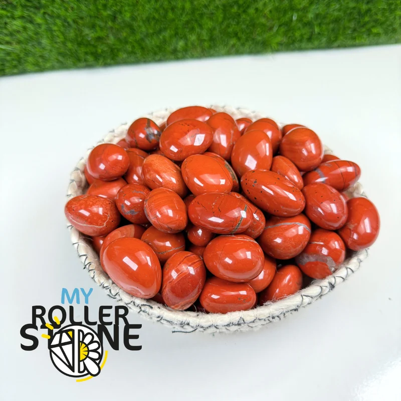 Trommelsteine ​​aus rotem Jaspis (mittlere Größe)