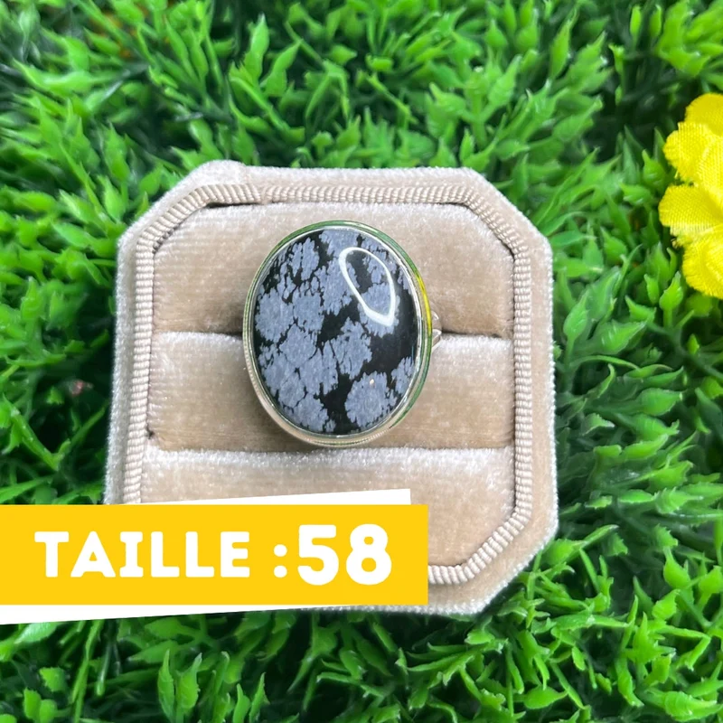 Schneeflocken-Obsidian-Ring #11