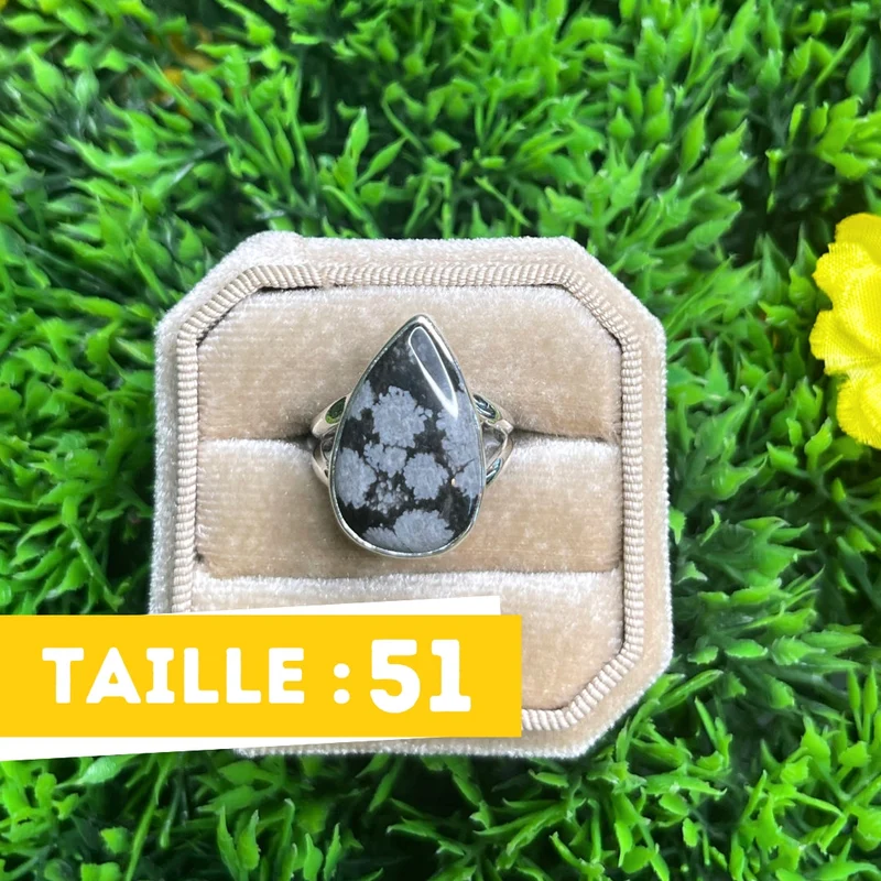Schneeflocken-Obsidian-Ring #9