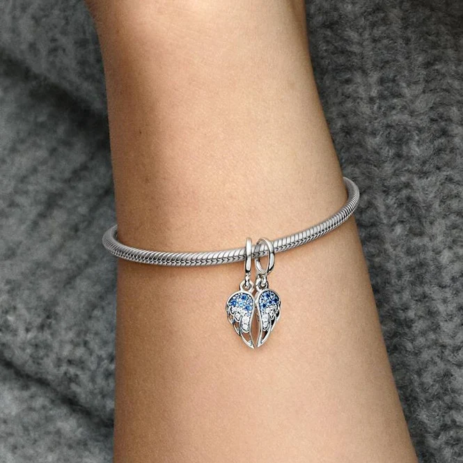 Sparkling Splitable Angel Wings Dangle Charms