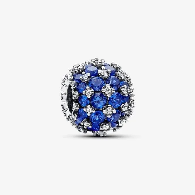 Sparkling Pave Round Blue Charms
