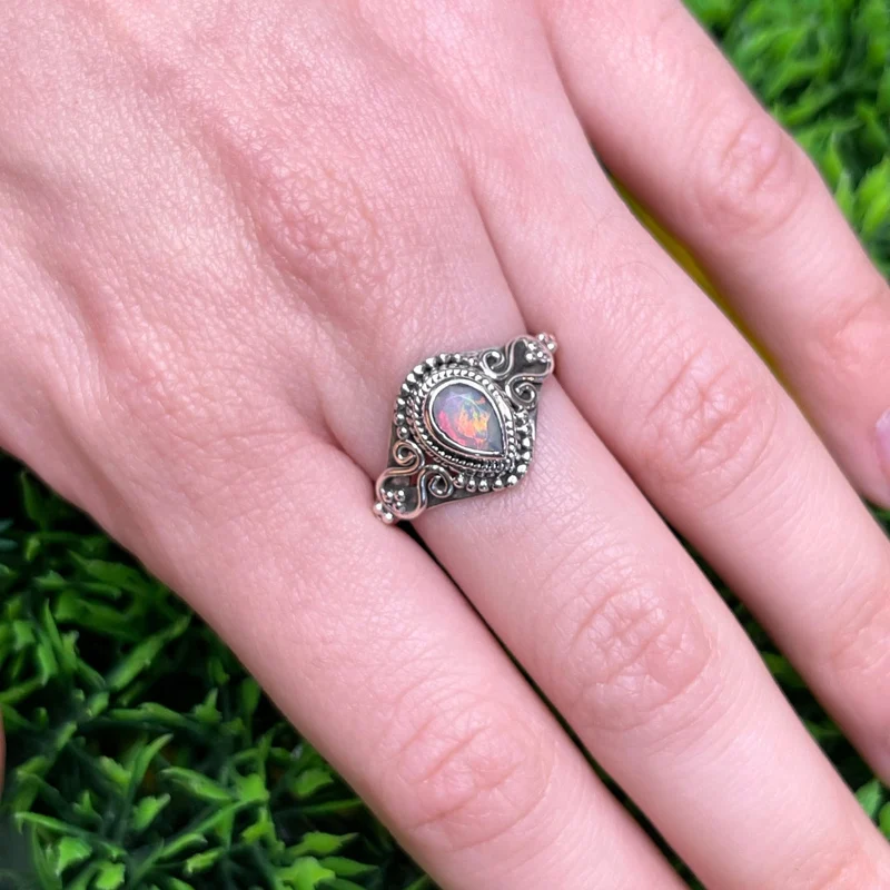 925 Silber äthiopischer Opalring #2